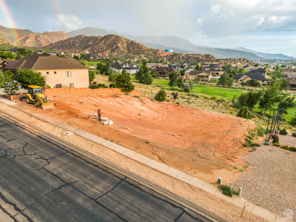 Mountain view with nearby suburban area
