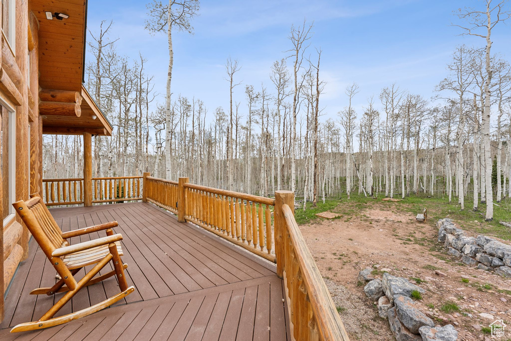 View of wooden deck