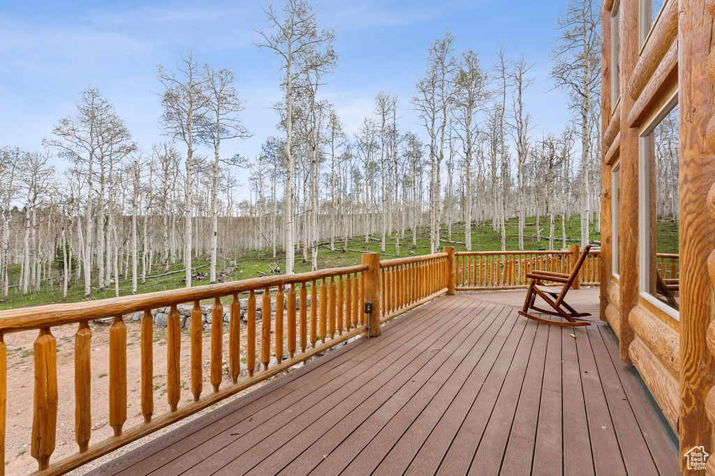 View of wooden deck