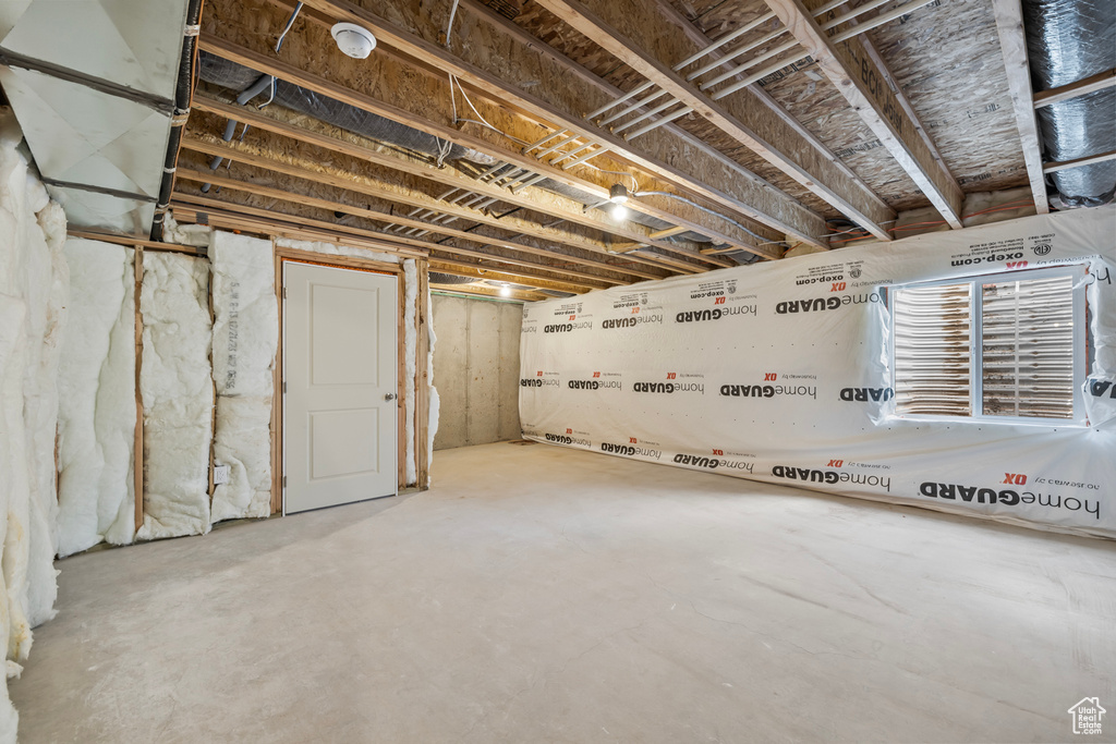 View of unfinished basement