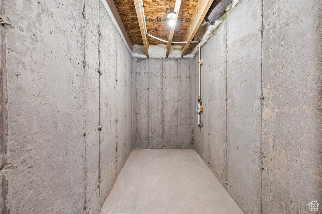 View of unfinished basement