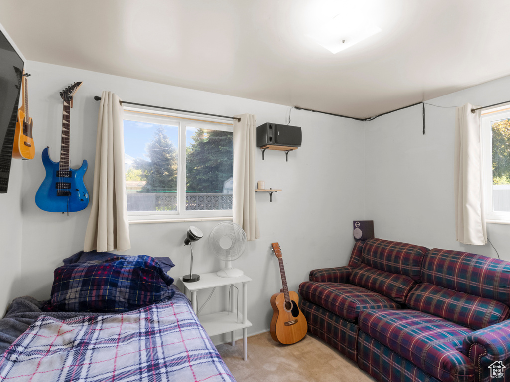 View of carpeted bedroom