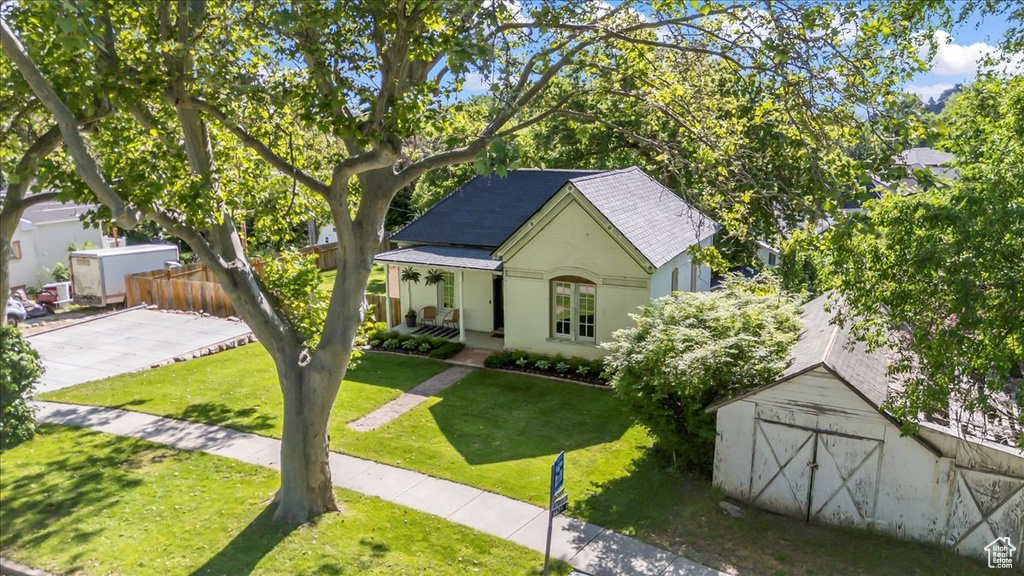 View of front of property with a porch
