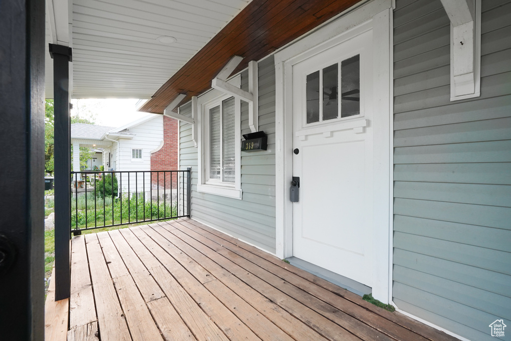 View of wooden porch