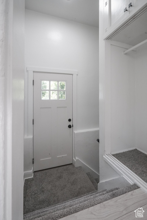 Doorway with carpet floors