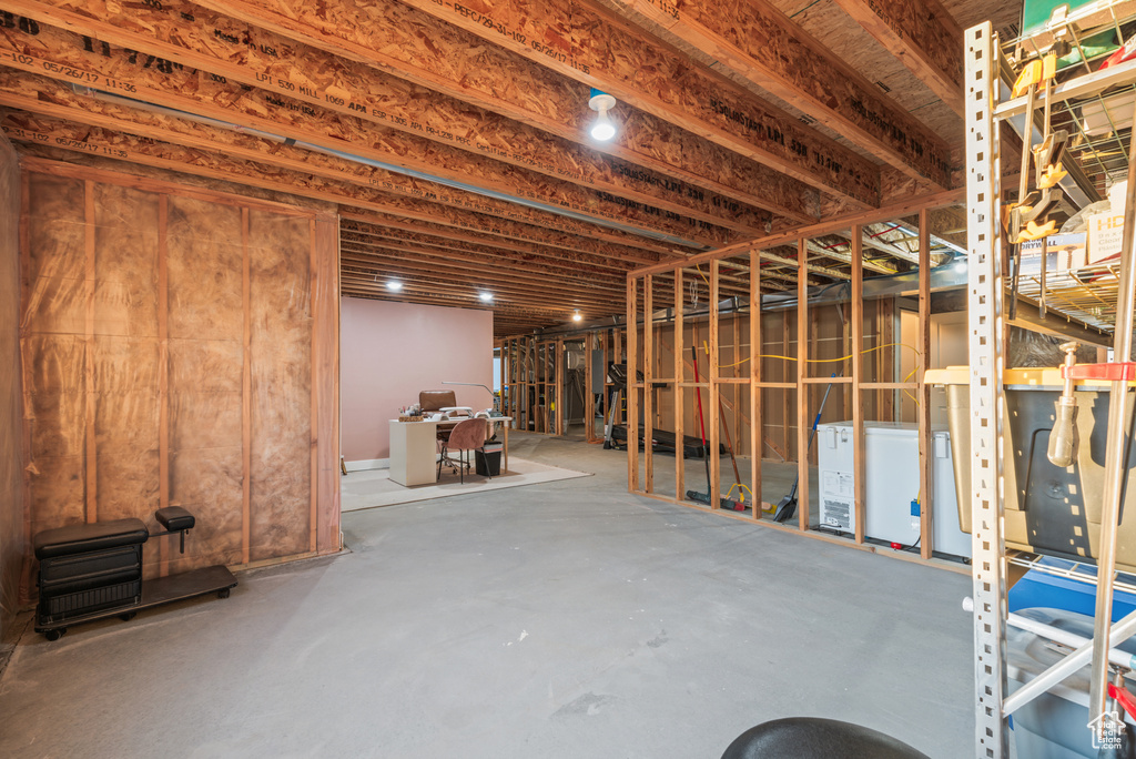 View of unfinished basement