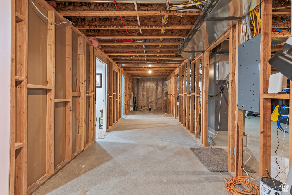 View of unfinished basement
