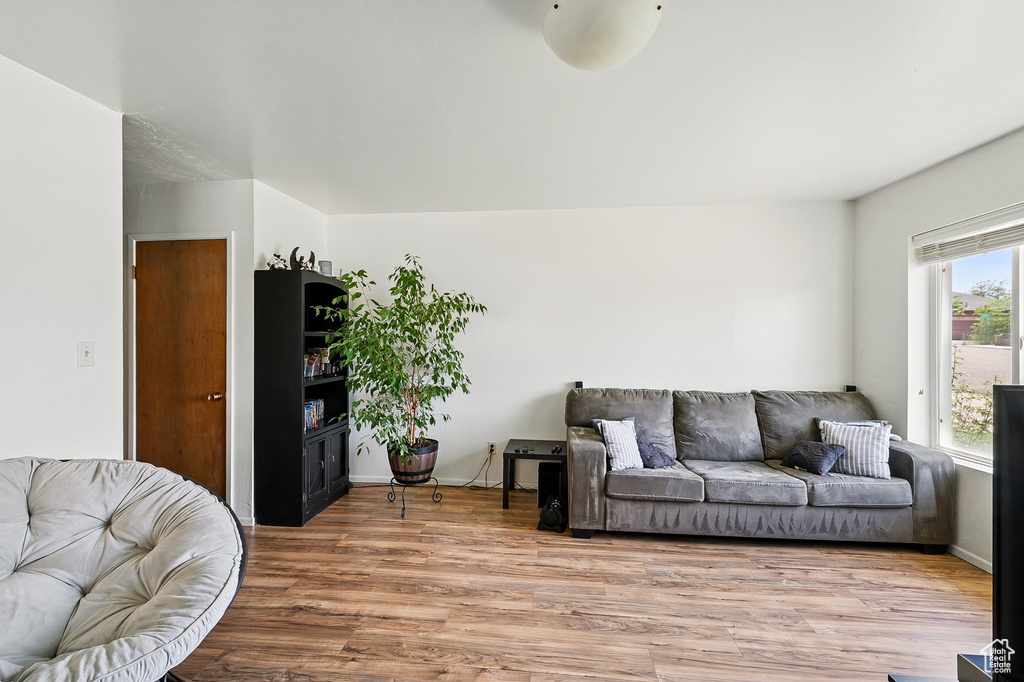 Living room featuring wood finished floors