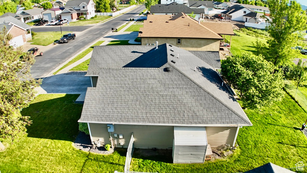 Aerial perspective of suburban area