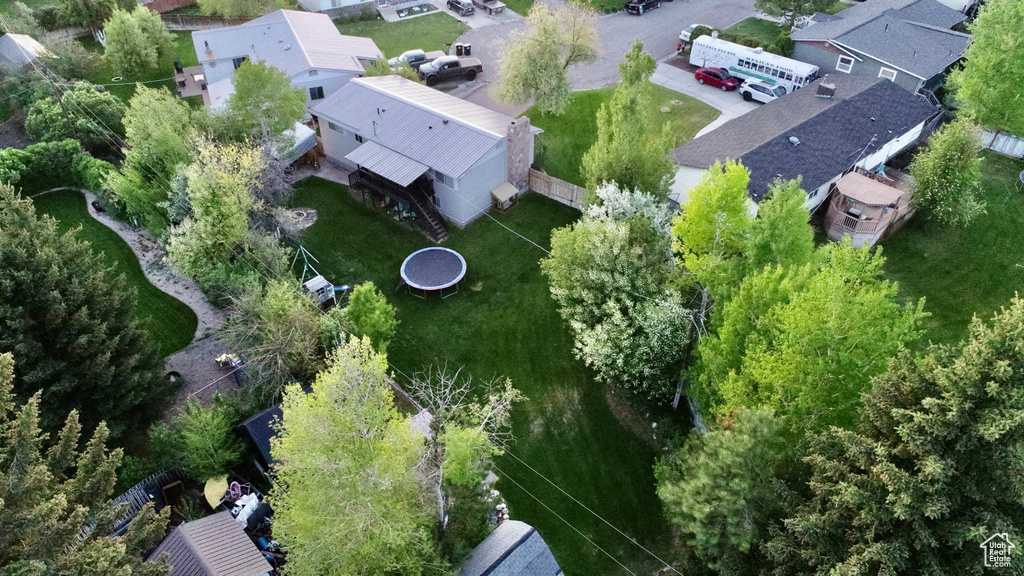 Aerial perspective of suburban area