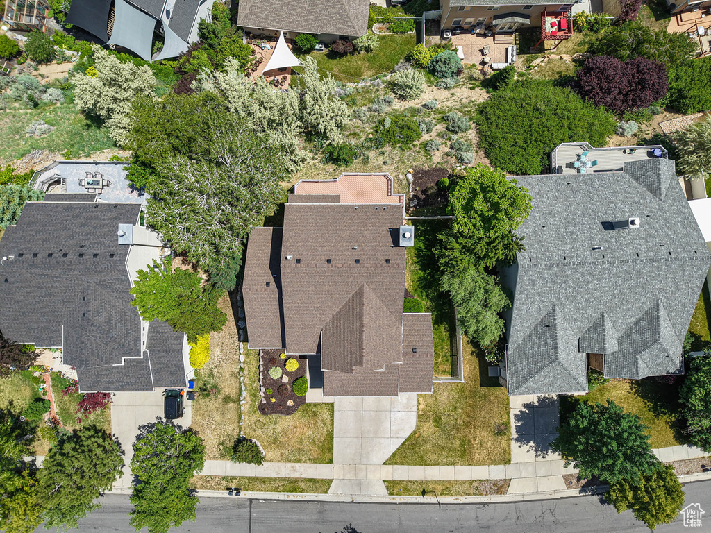Aerial perspective of suburban area