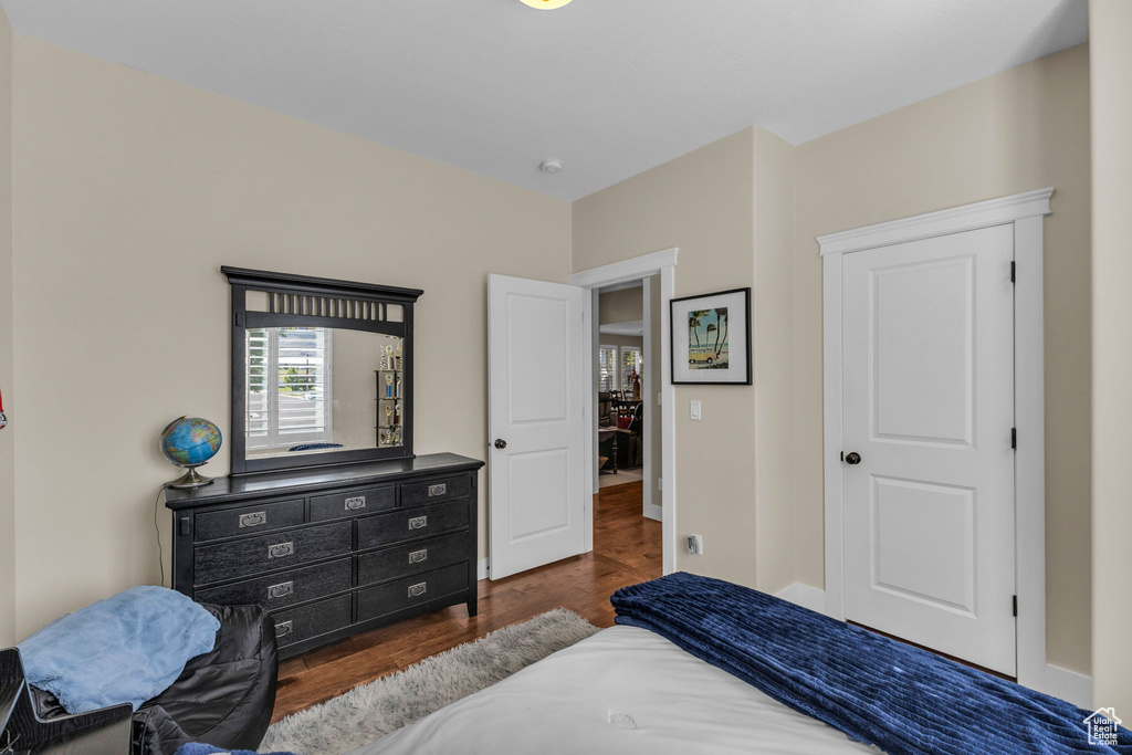 Bedroom featuring wood finished floors