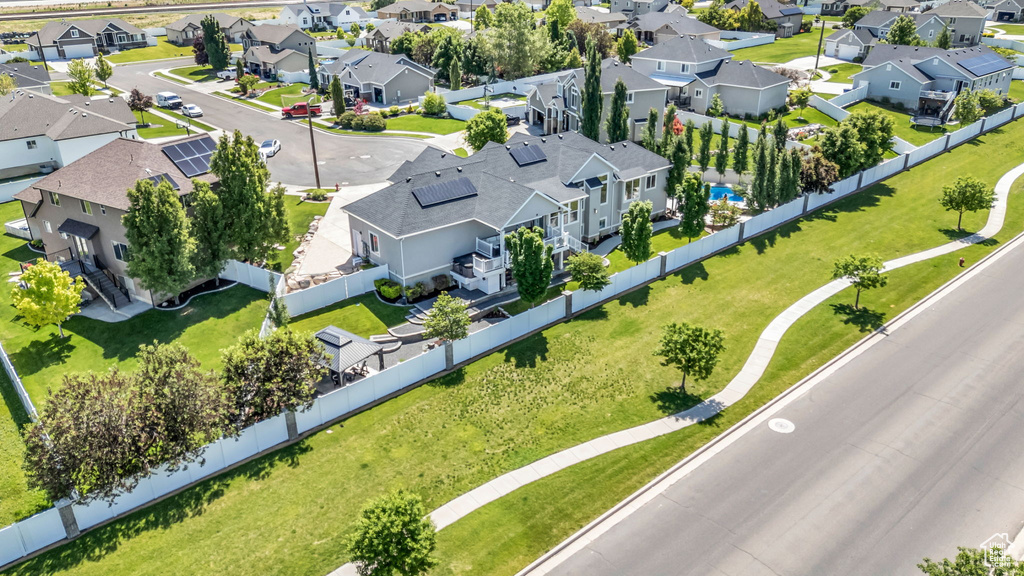 Aerial view of residential area