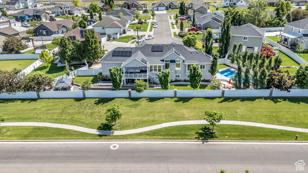Aerial view of residential area