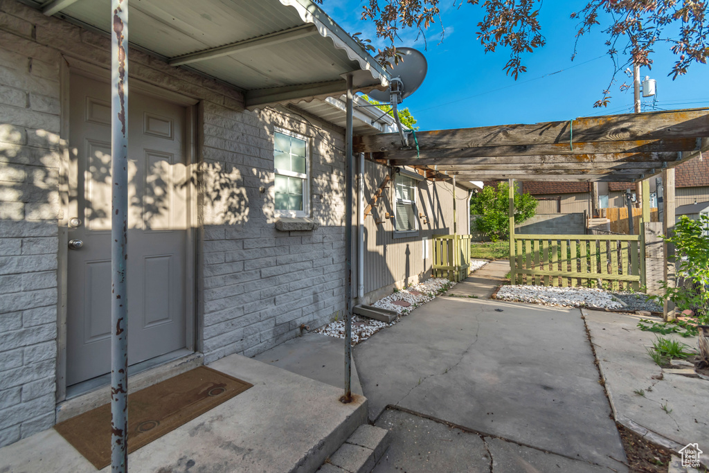 View of patio / terrace with a pergola