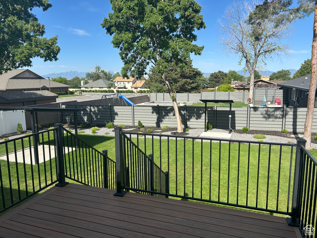 Deck with a residential view