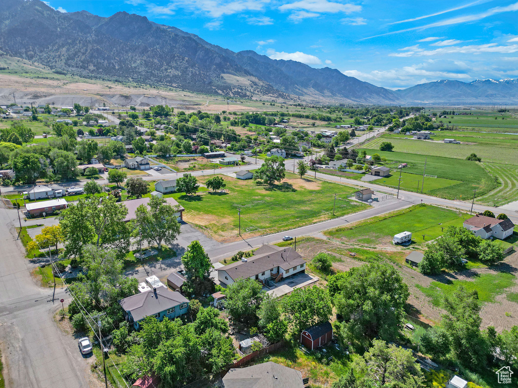 Bird's eye view of a mountain backdrop