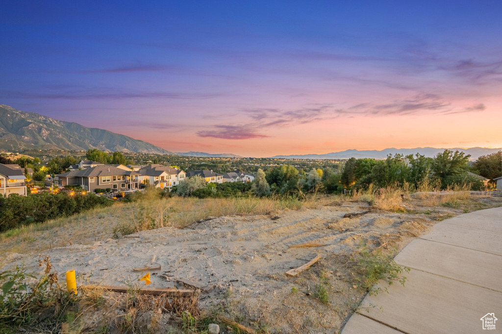 Mountain view with nearby suburban area