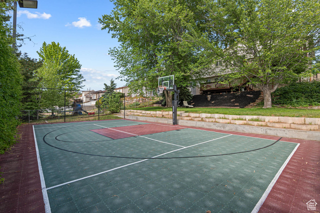 View of basketball court with community basketball court