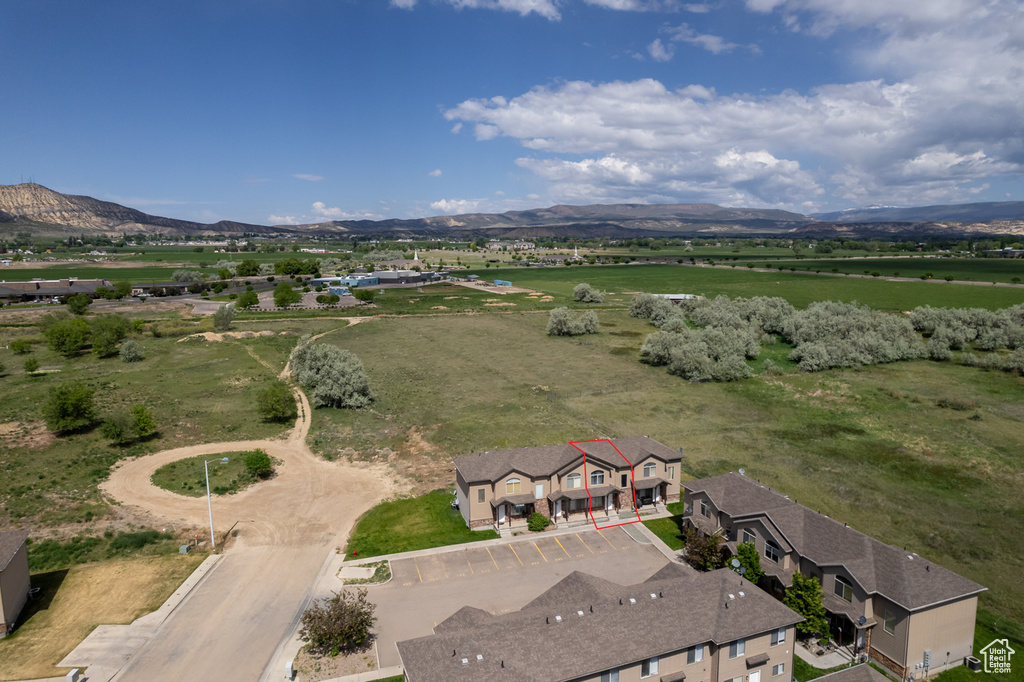 Aerial view of sparsely populated area featuring mountains