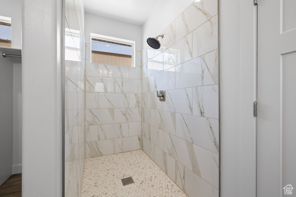 Full bathroom with a tile shower