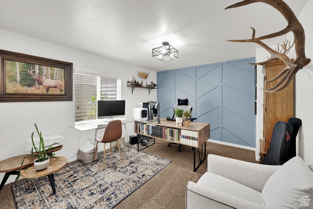 Office featuring carpet