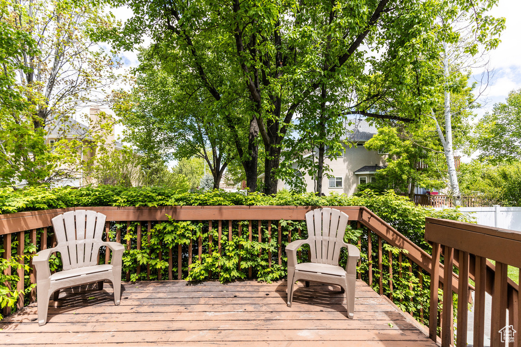 View of wooden deck