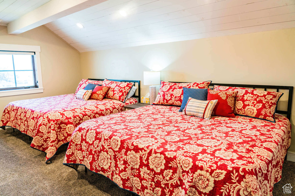 Carpeted bedroom featuring recessed lighting