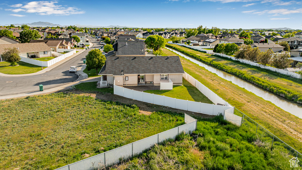 Aerial perspective of suburban area