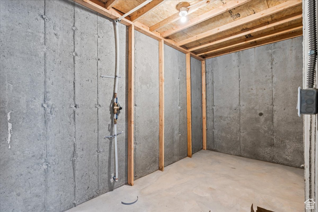View of unfinished basement