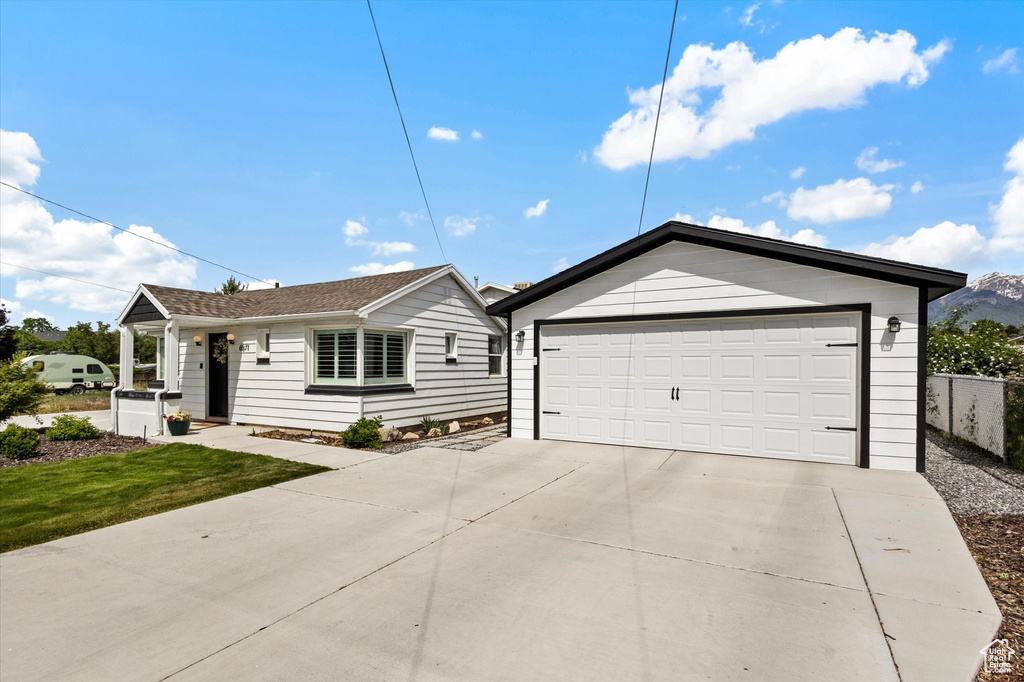 View of single story home