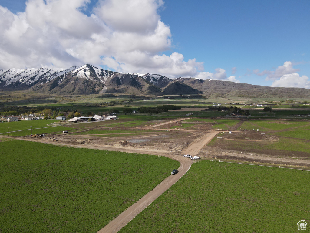 View of mountain background with rural landscape