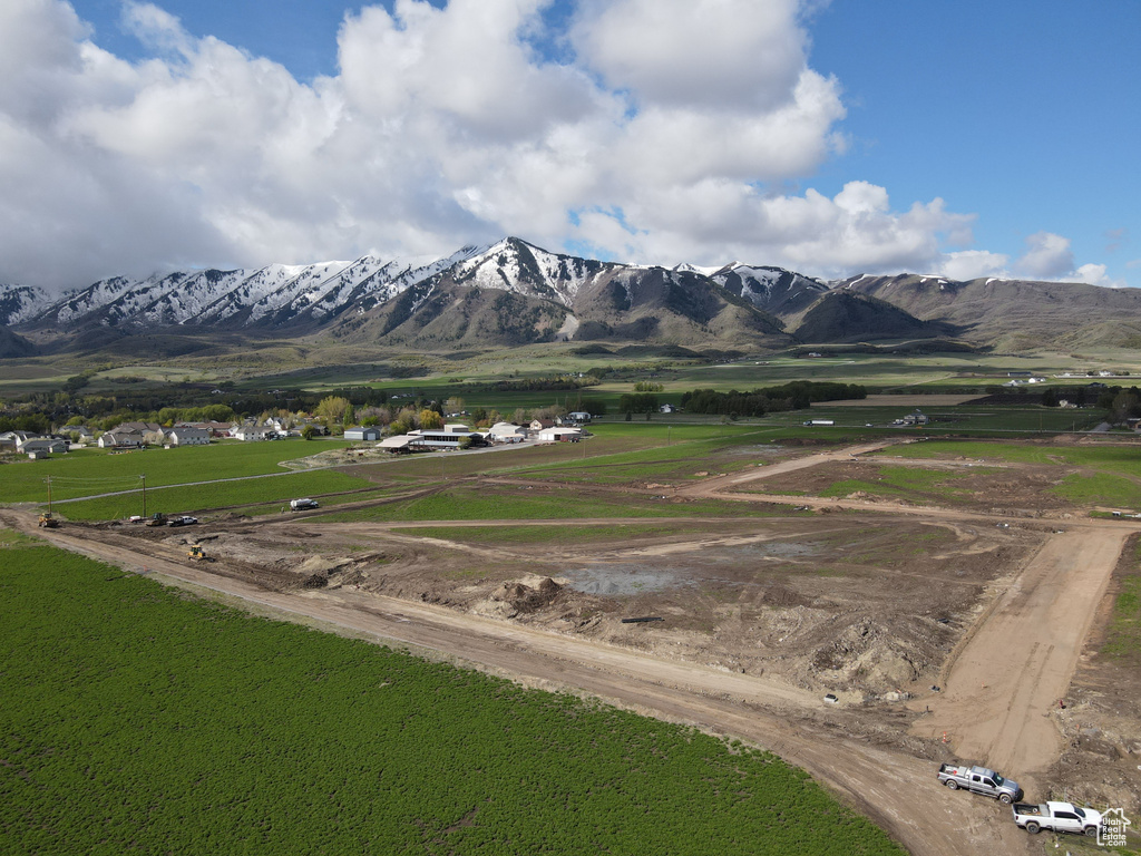 Mountain view with rural landscape