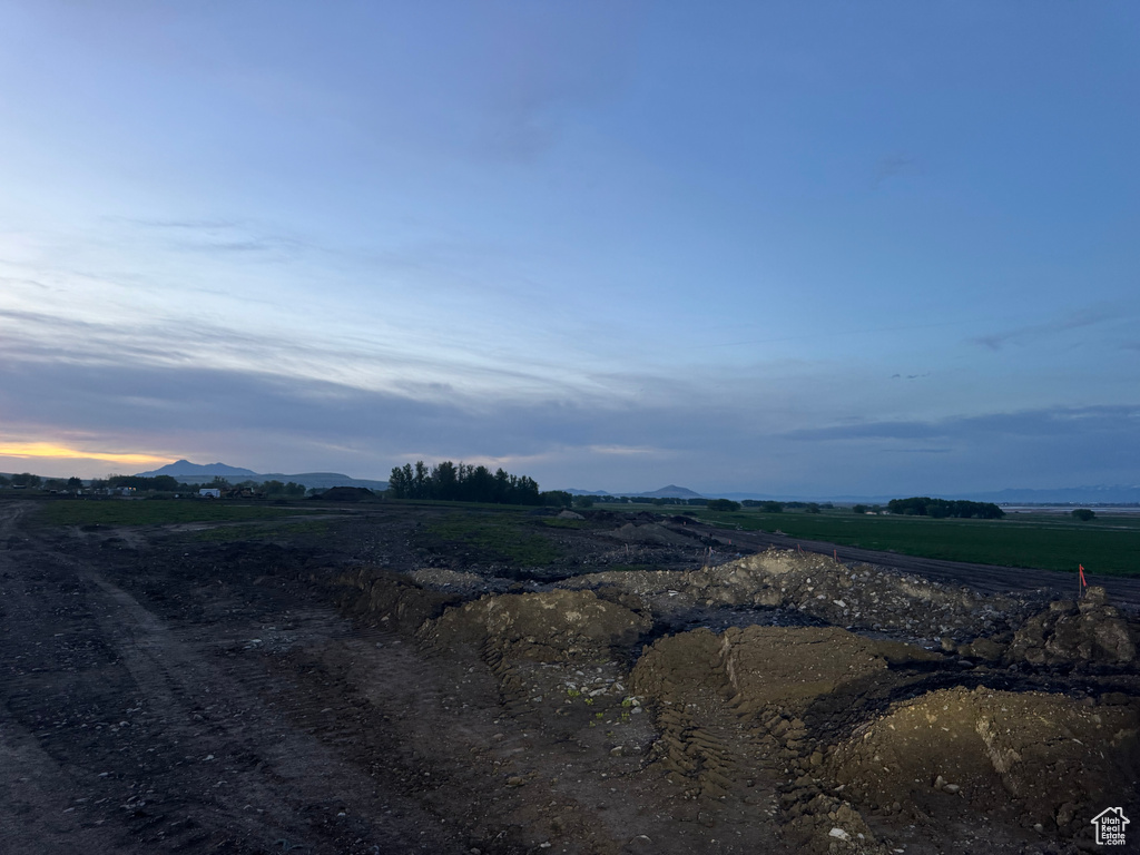 Mountain view with rural landscape
