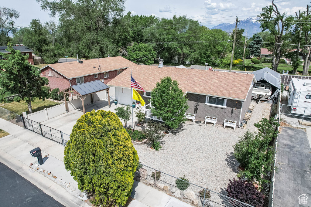 View from above of property