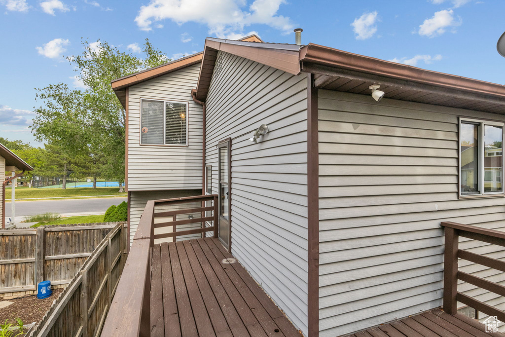 View of wooden deck