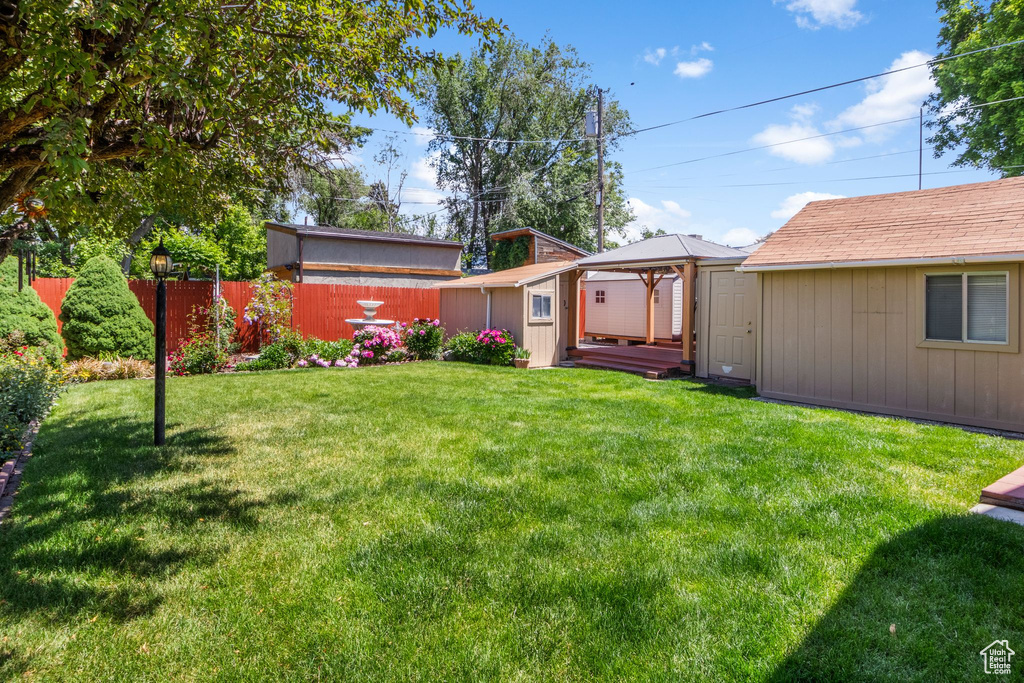 View of yard featuring a gazebo
