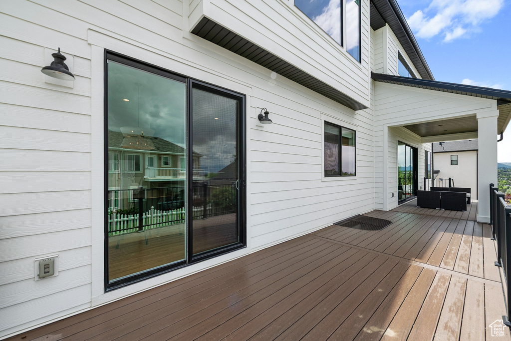 View of wooden deck