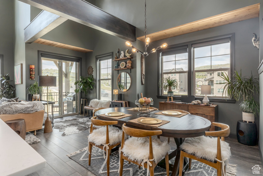 Dining room with wood finished floors