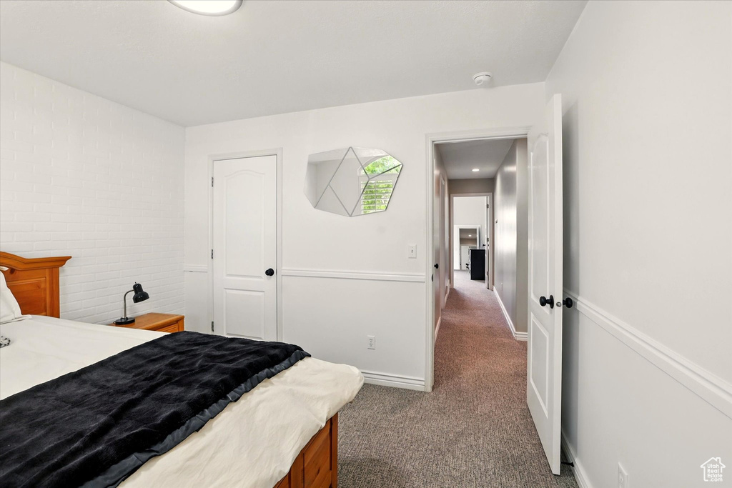 Bedroom with carpet floors