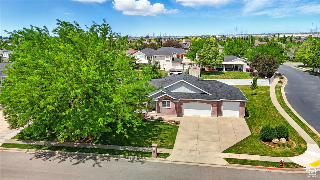 Aerial view of residential area