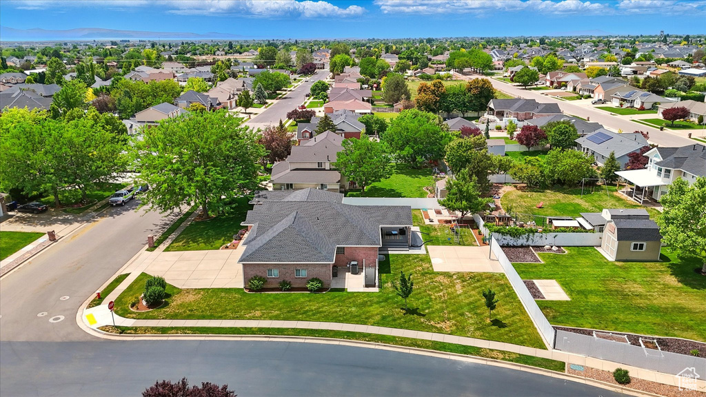 Aerial view of residential area