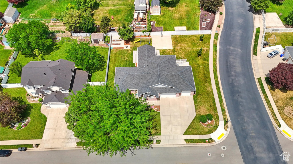Aerial view of residential area