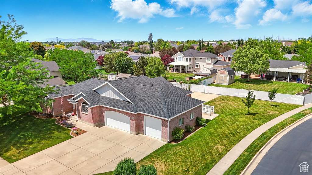 Aerial view of residential area