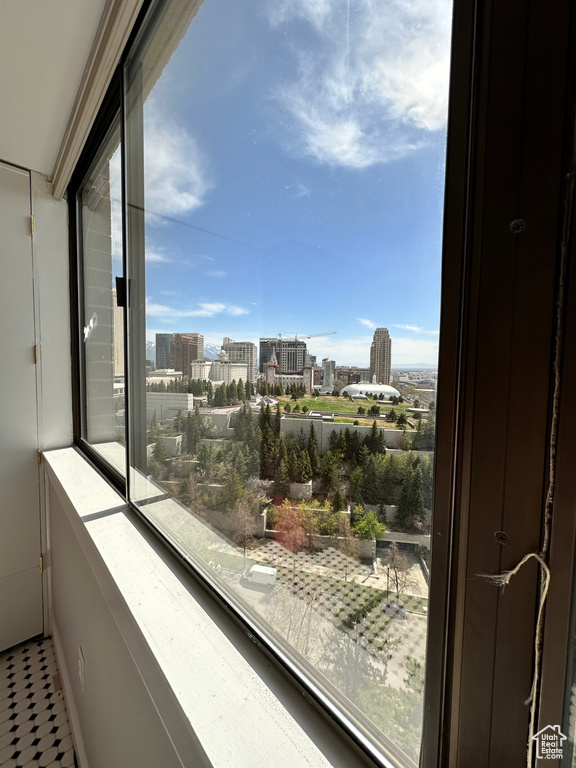 Balcony with a view of city