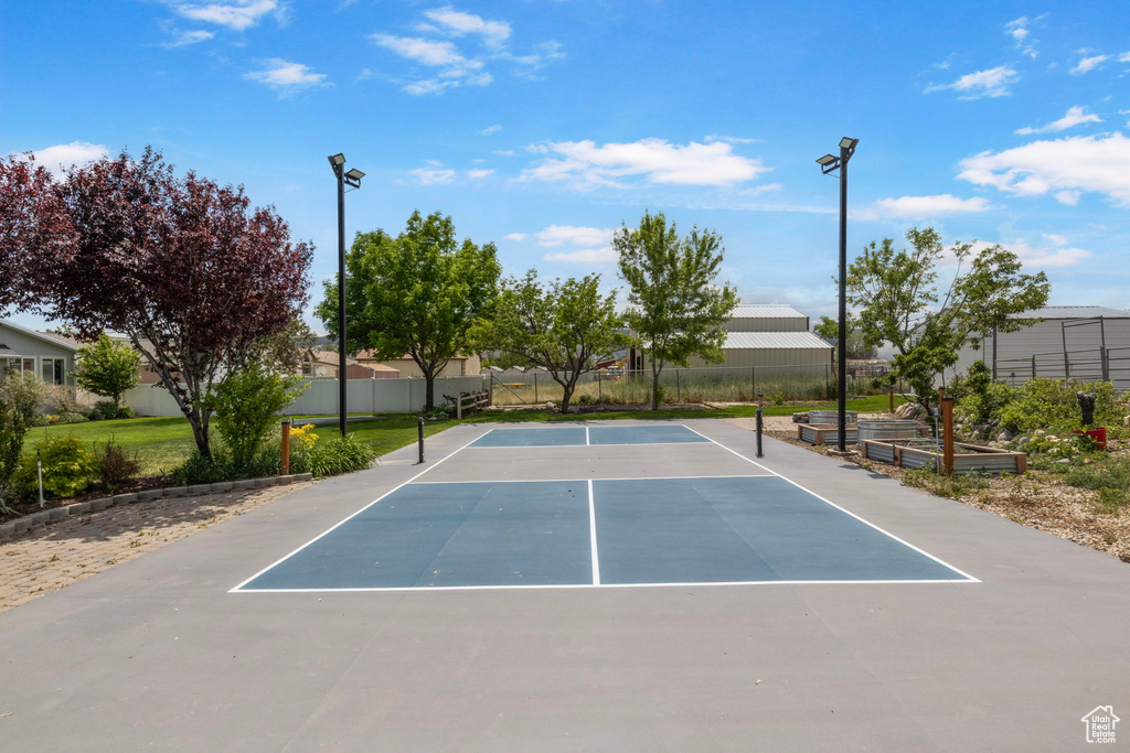 View of tennis court