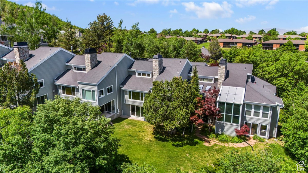 Aerial perspective of suburban area