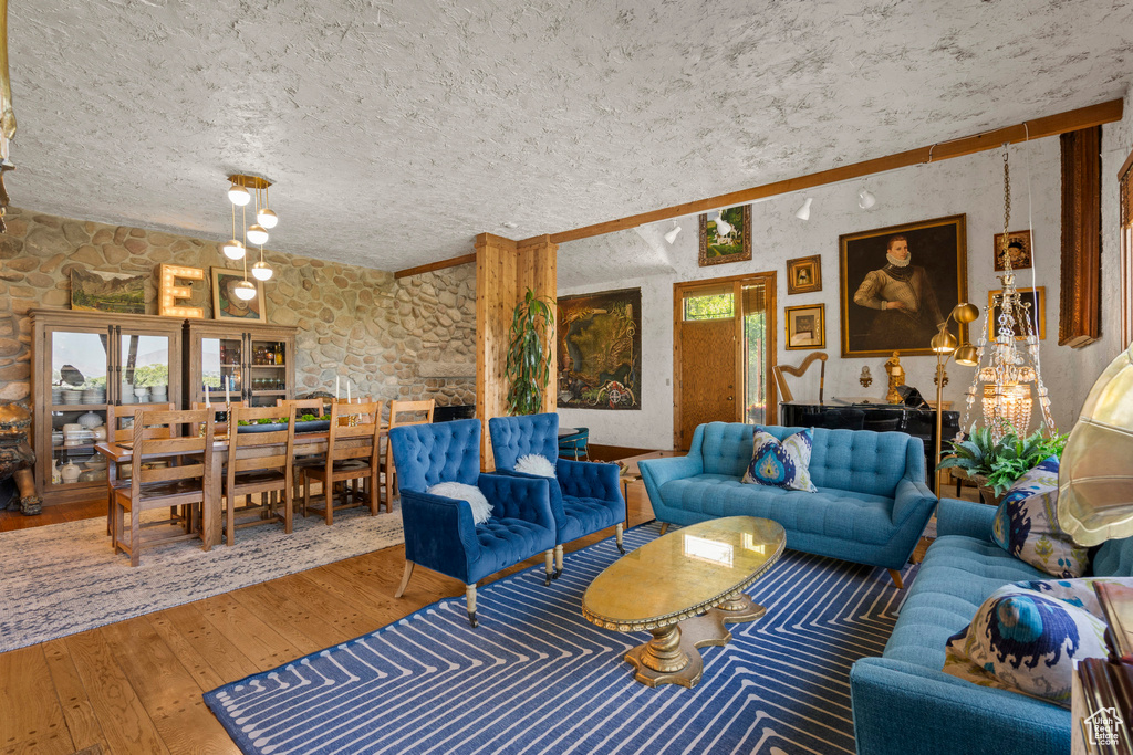 Living area featuring hardwood / wood-style floors