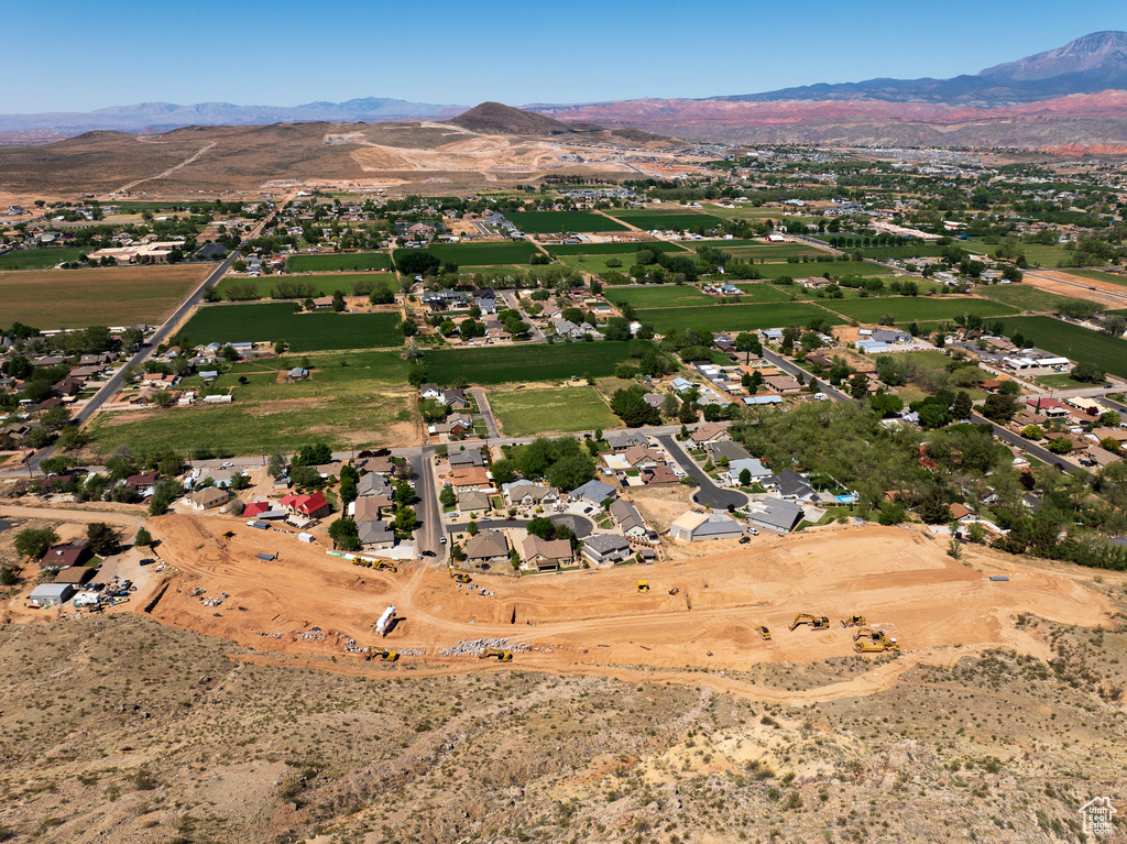 Aerial view of property\'s location with mountains