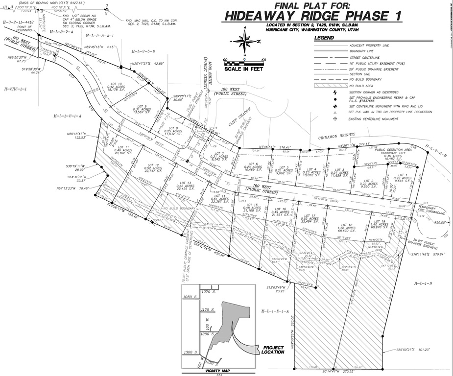 Map showing property parcels